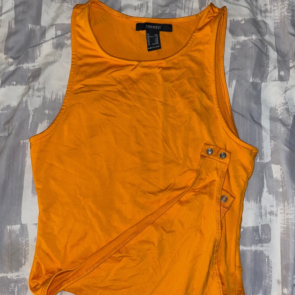 Forever 21 Bright Orange Tank Bodysuit